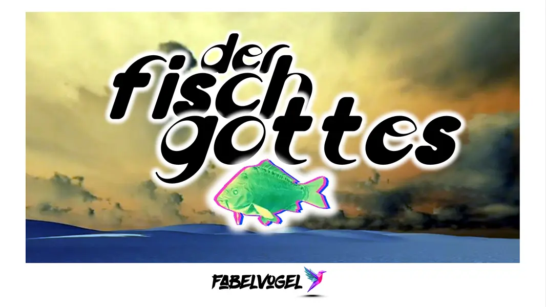 Während die Zerrbilder aus dem Unterbewussten dieser Seite in hilfloser Hektik vorbeiflimmern wie in einem belanglosen Film, freut sich Gott darauf, deine Lösung zu erfahren. Er möchte sie, wenn möglich, monetarisieren. Wie auch sein Sohn, alles, was in seinem Namen geschah, entweder mit Blut oder mit Blattgold überzog. Wir sehen es ihm nach und huldigen seinen smoothen Cloudwalk mit den sakralen Worten: Ey Gott, was geht, wo ist dein Fisch?